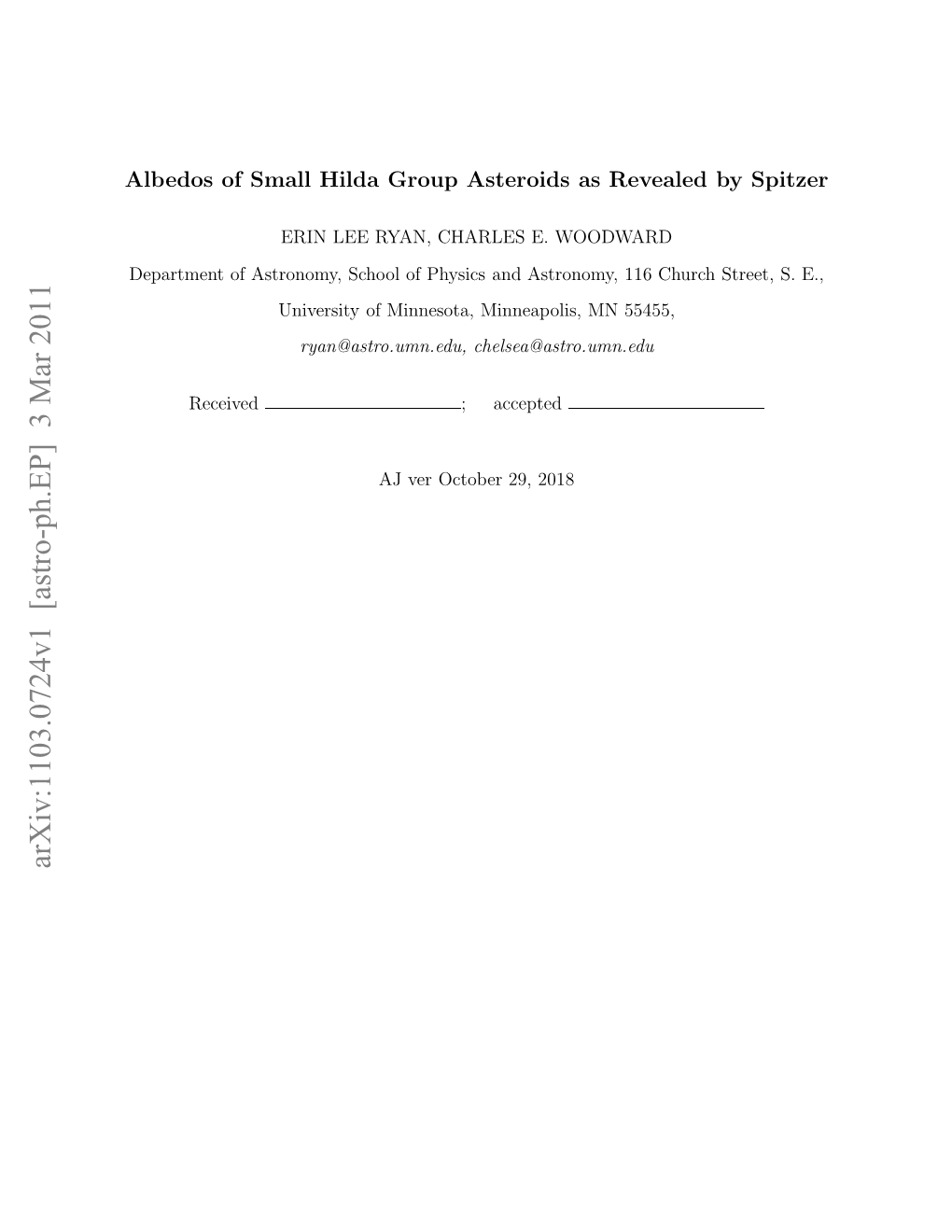 Albedos of Small Hilda Group Asteroids As Revealed by Spitzer