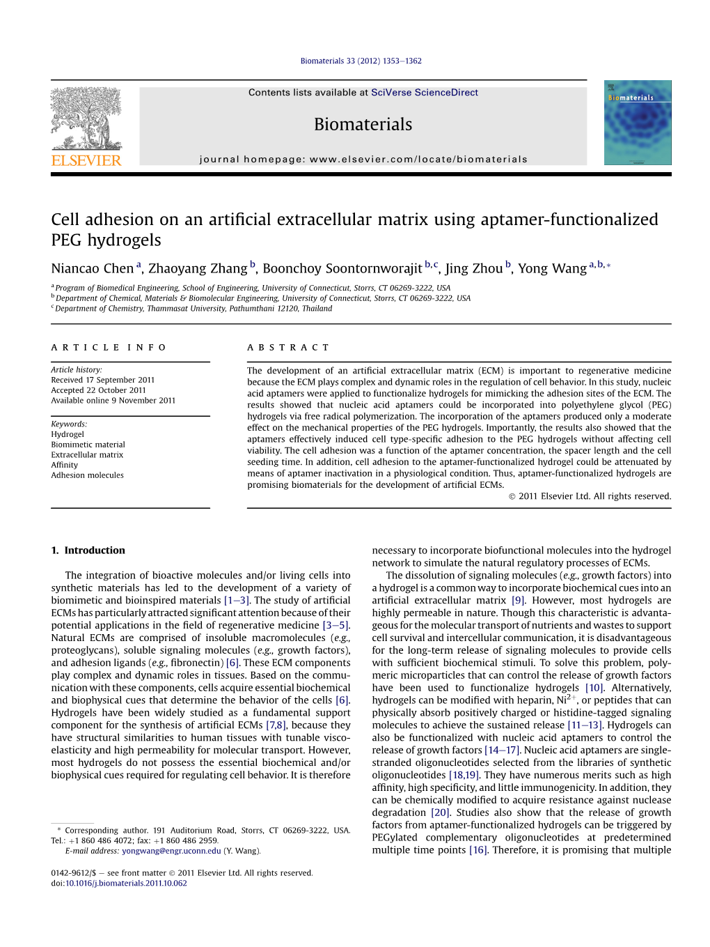 Biomaterials-2-Cell Adhesion on an Artificial Extracellular Matrix Using.Pdf