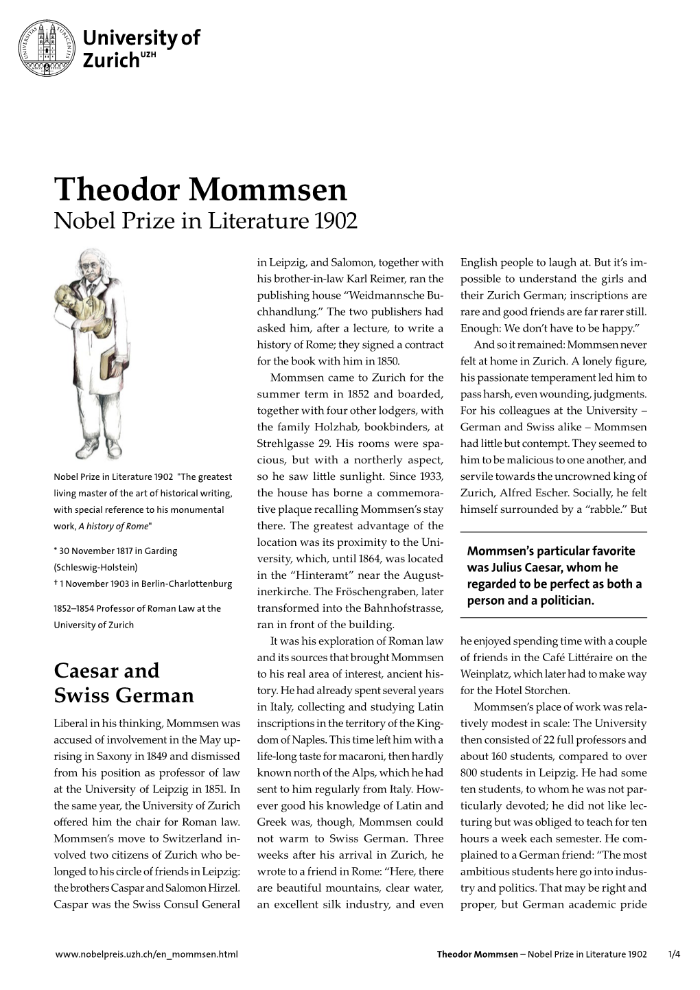 Theodor Mommsen Nobel Prize in Literature 1902