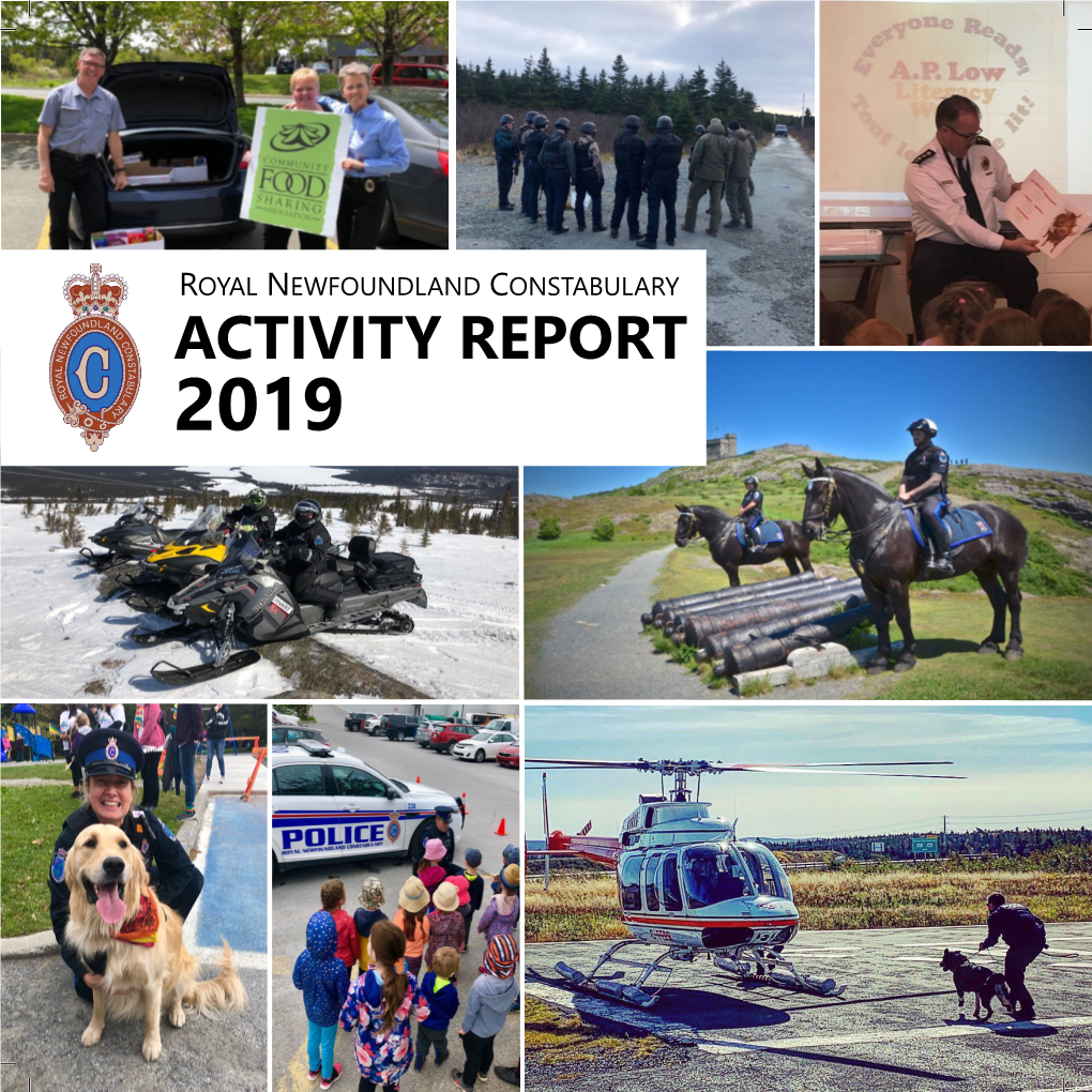 Royal Newfoundland Constabulary Activity Report 2019 Cadet Class of 2019 Table of Contents