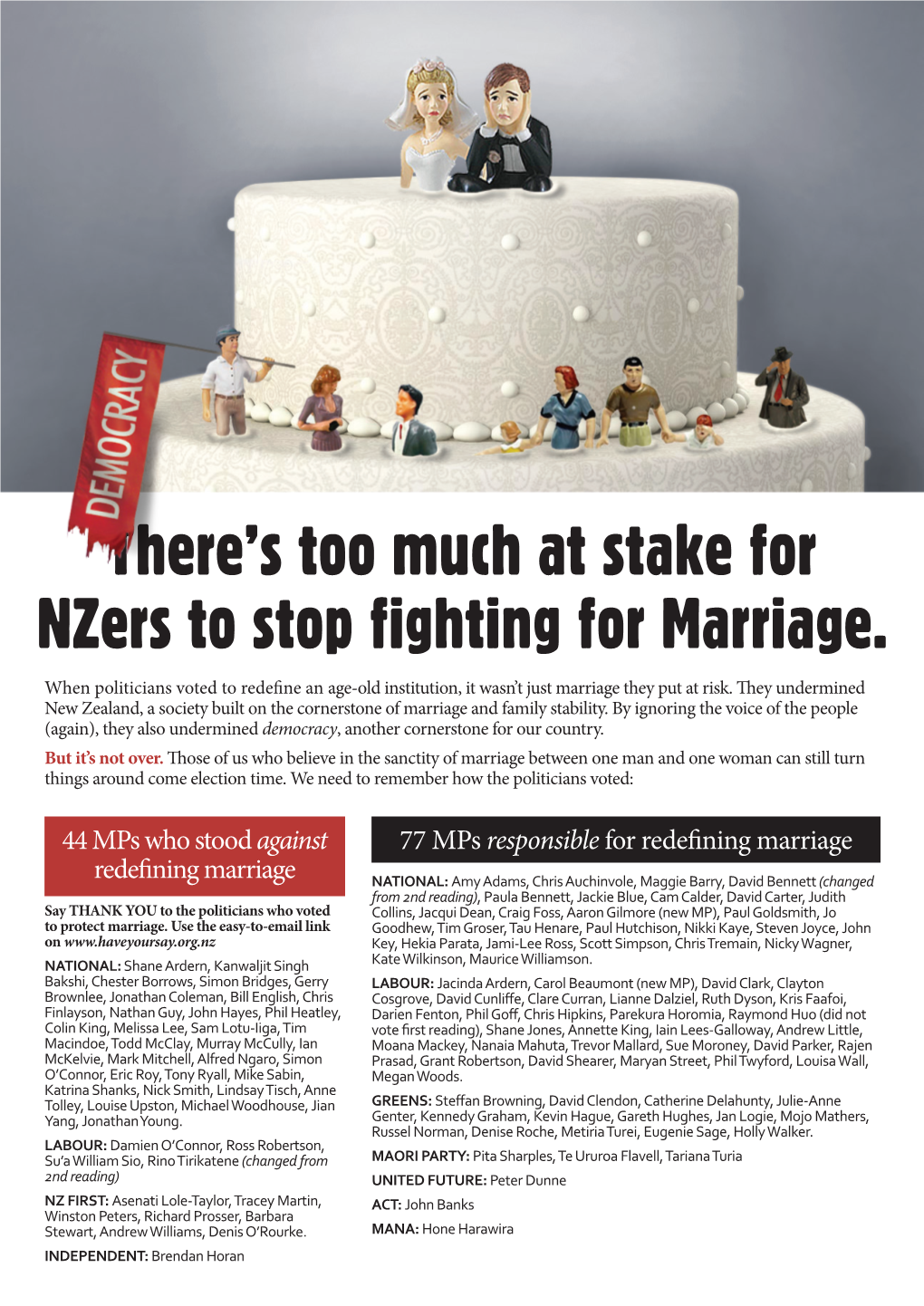 There's Too Much at Stake for Nzers to Stop Fighting for Marriage