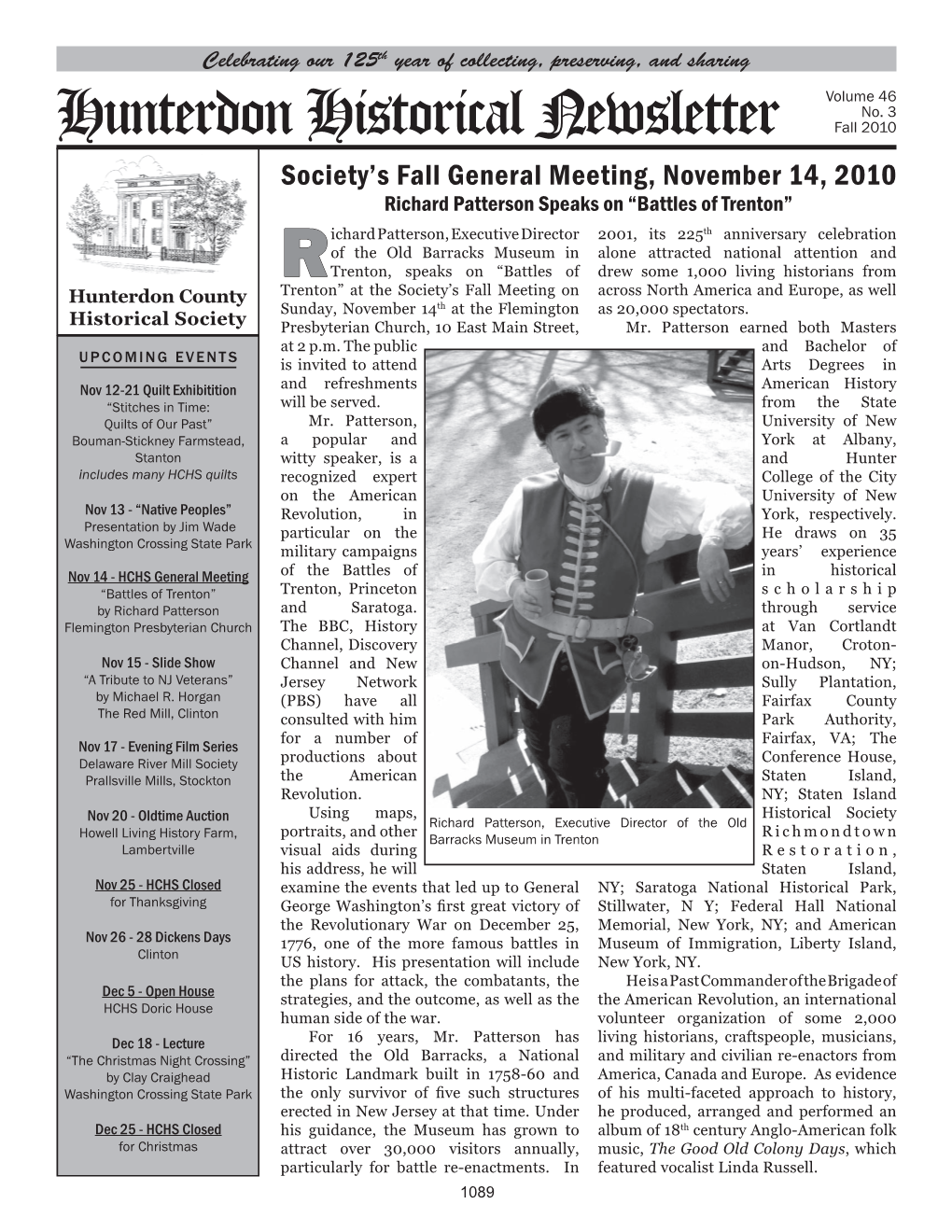 Hunterdon Historical Newsletter