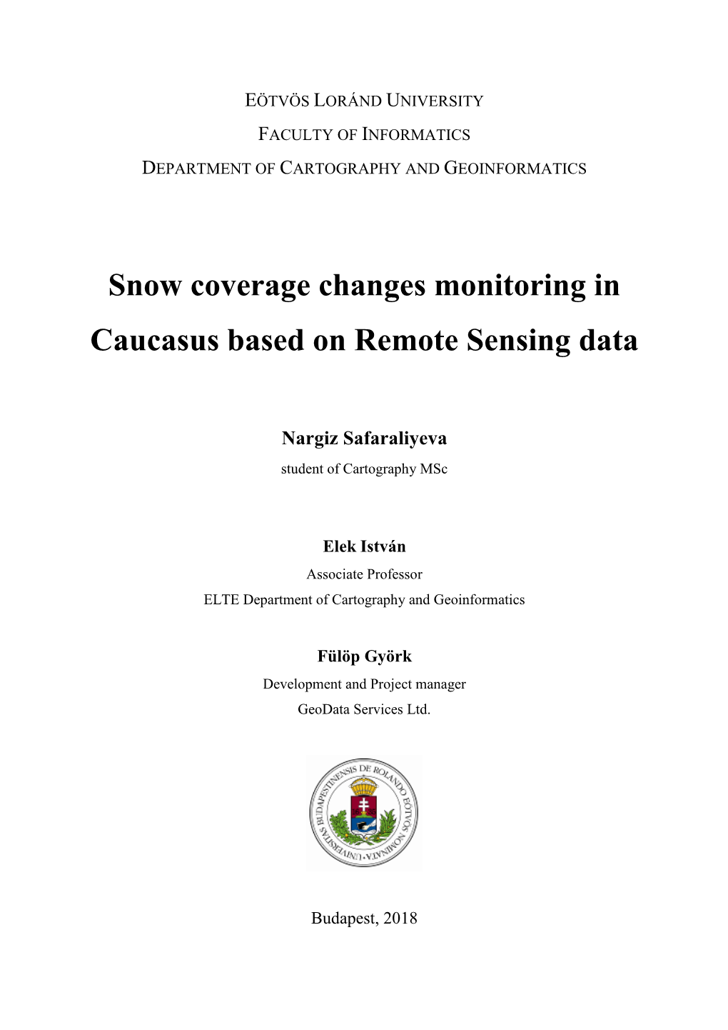 Snow Coverage Changes Monitoring in Caucasus Based on Remote Sensing Data