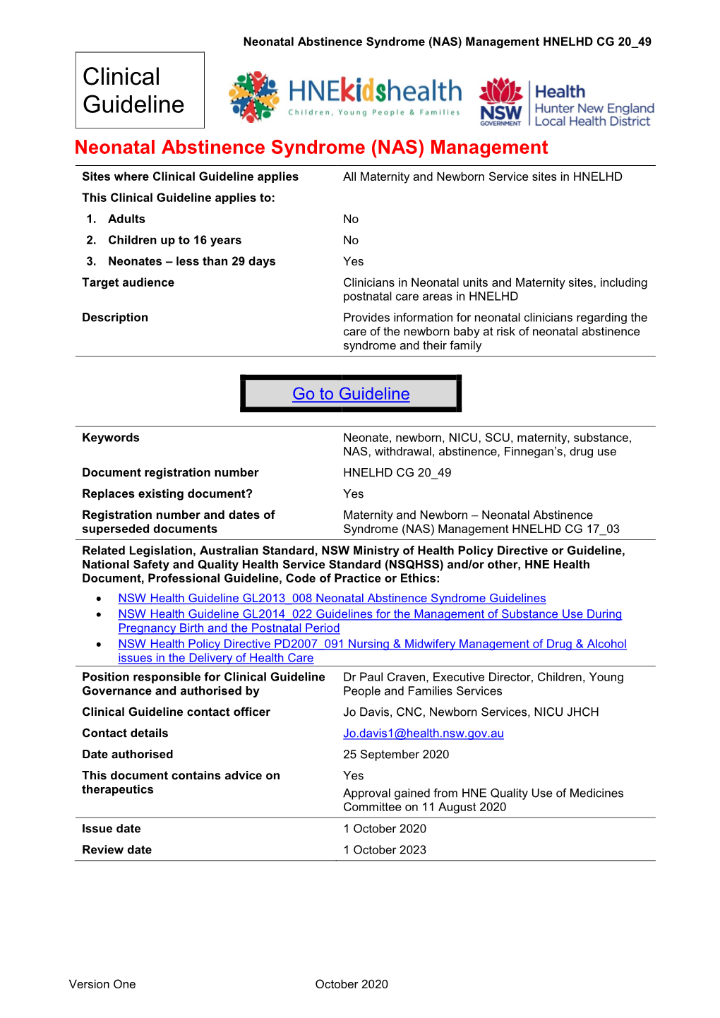 Clinical Guideline