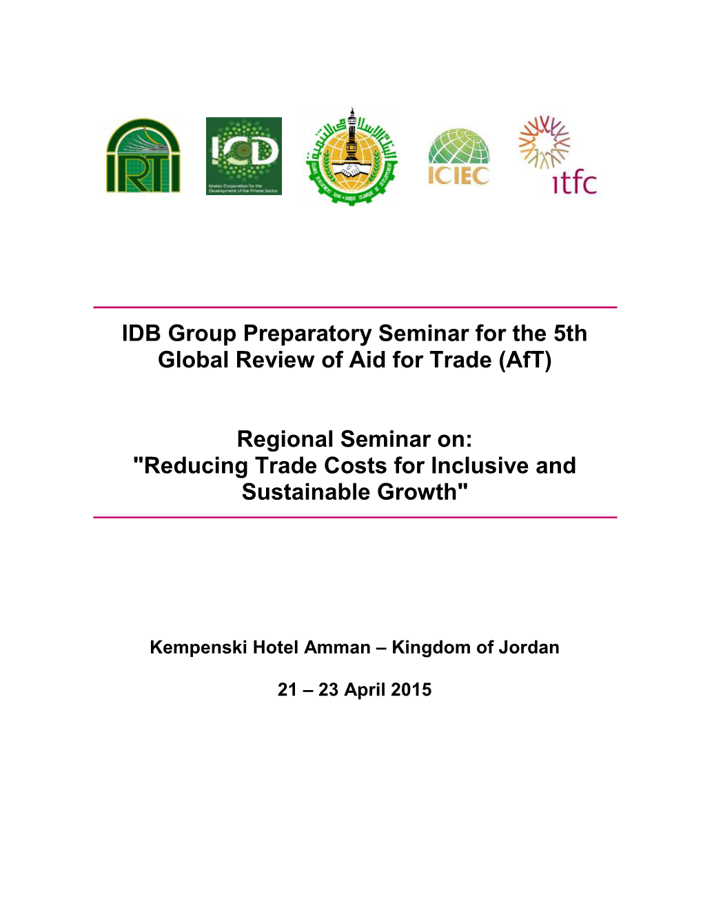 Regional Seminar On: 