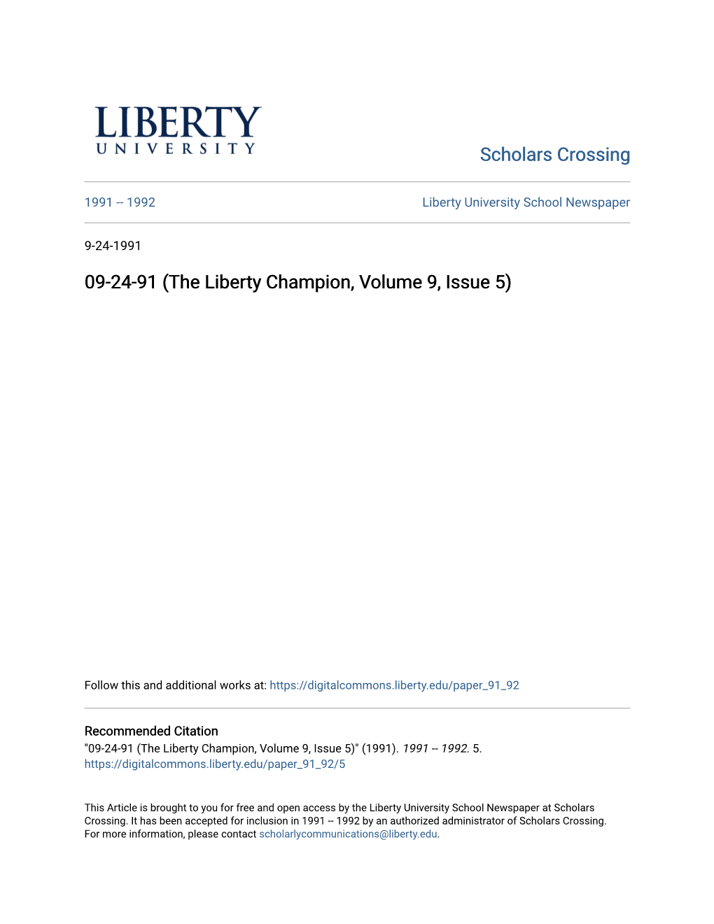 The Liberty Champion, Volume 9, Issue 5)