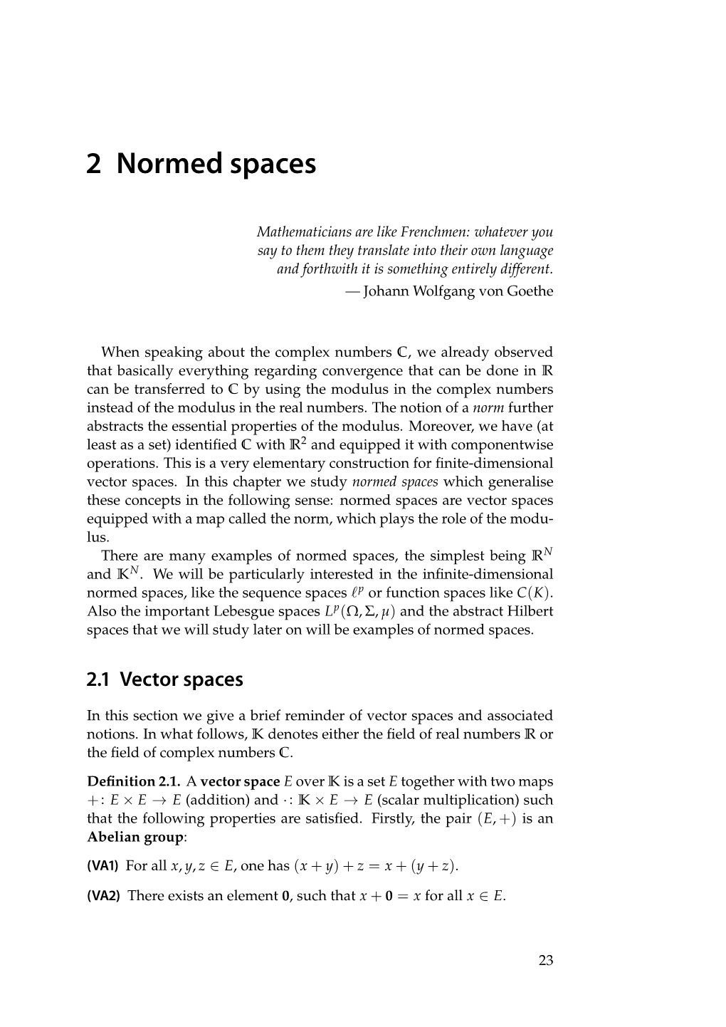 Normed Spaces