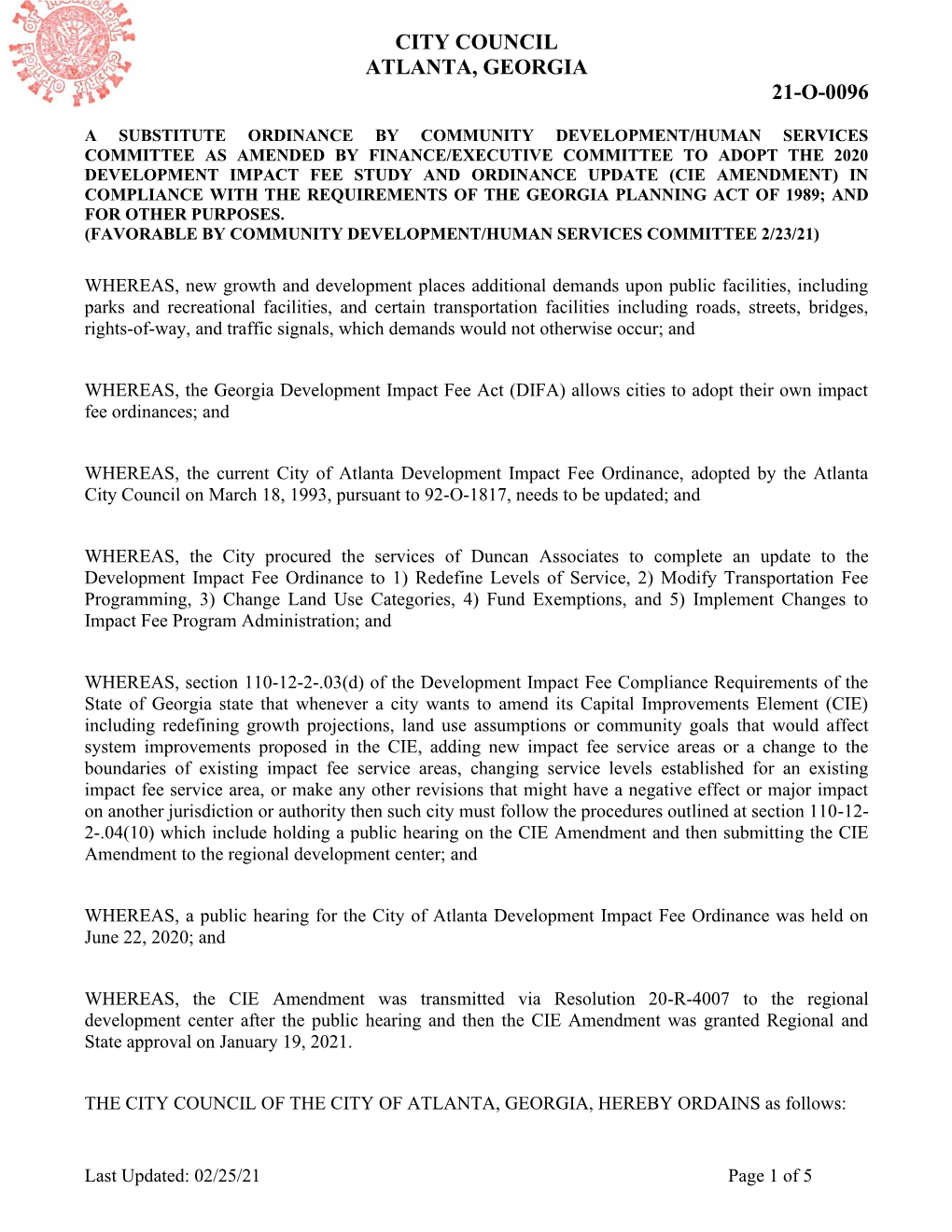 Ordinance 21-O-0096