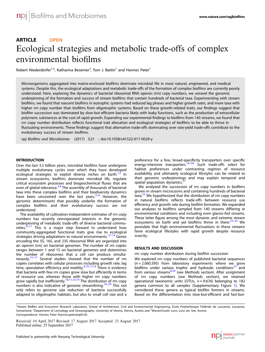 Ecological Strategies and Metabolic Trade-Offs of Complex Environmental Bioﬁlms