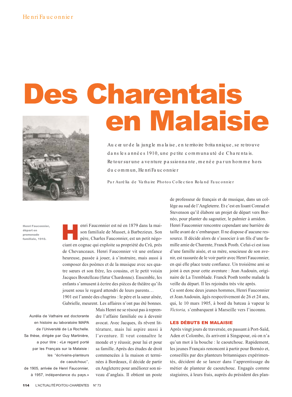 Des Charentais En Malaisie