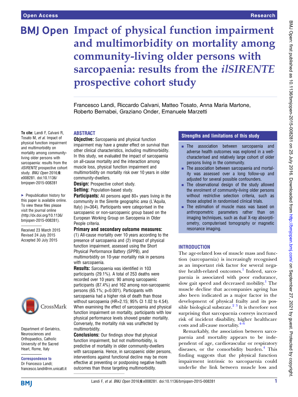 Impact of Physical Function Impairment and Multimorbidity On