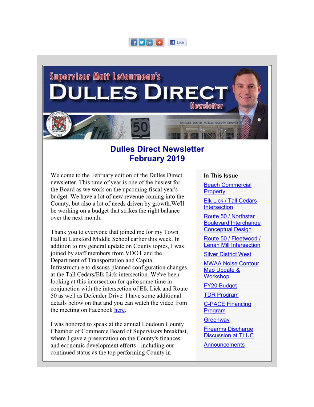 Dulles Direct Newsletter February 2019