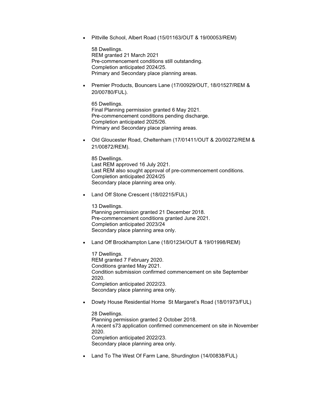 58 Dwellings. REM Granted 21 March 2021 Pre-Commencement Conditions Still Outstanding