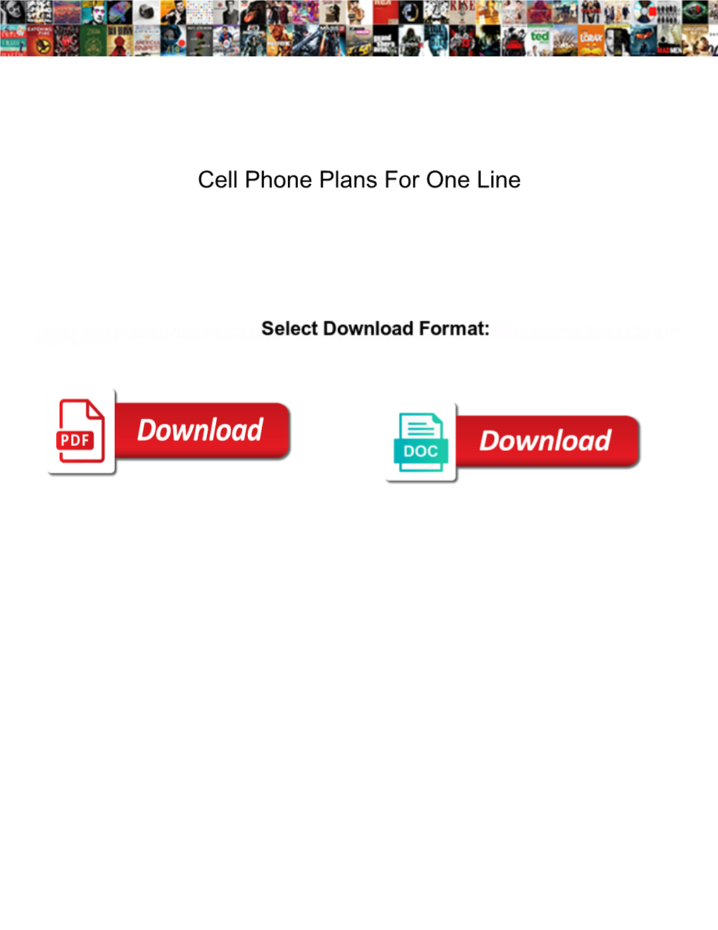 Cell Phone Plans for One Line