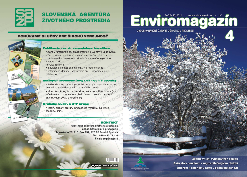 Publikácie S Environmentálnou Tematikou Vydané V Rámci Projektov