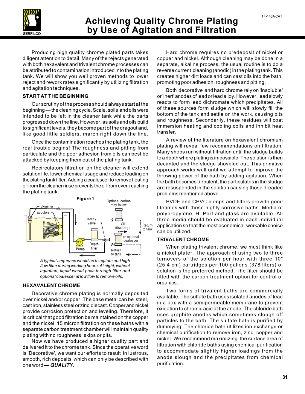 Achieving Quality Chrome Plating by Use of Agitation and Filtration (Cont'd)