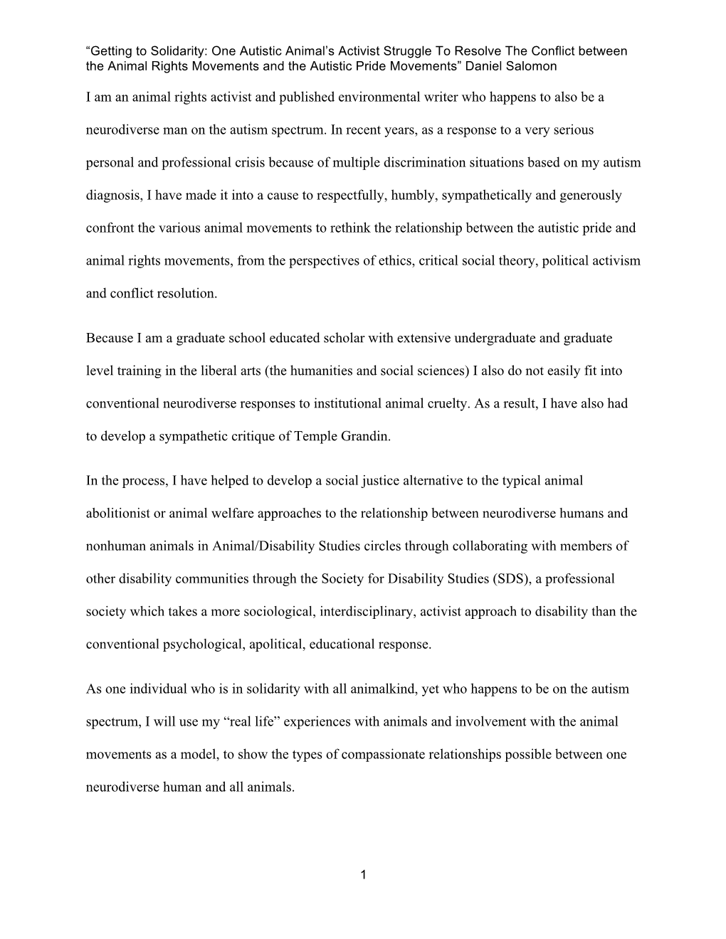 I Am an Animal Rights Activist and Published Environmental Writer Who Happens to Also Be a Neurodiverse Man on the Autism Spectrum