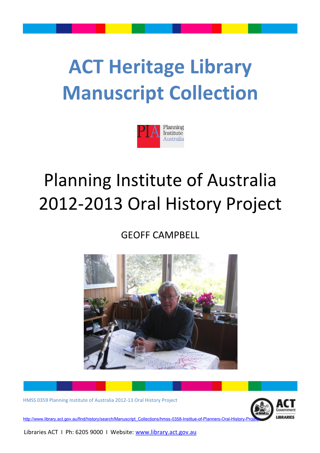 ACT Heritage Library Manuscript Collection