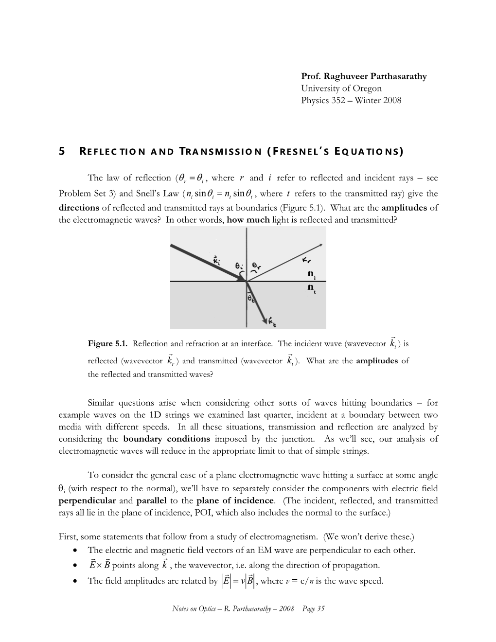 Fresnel's Equations