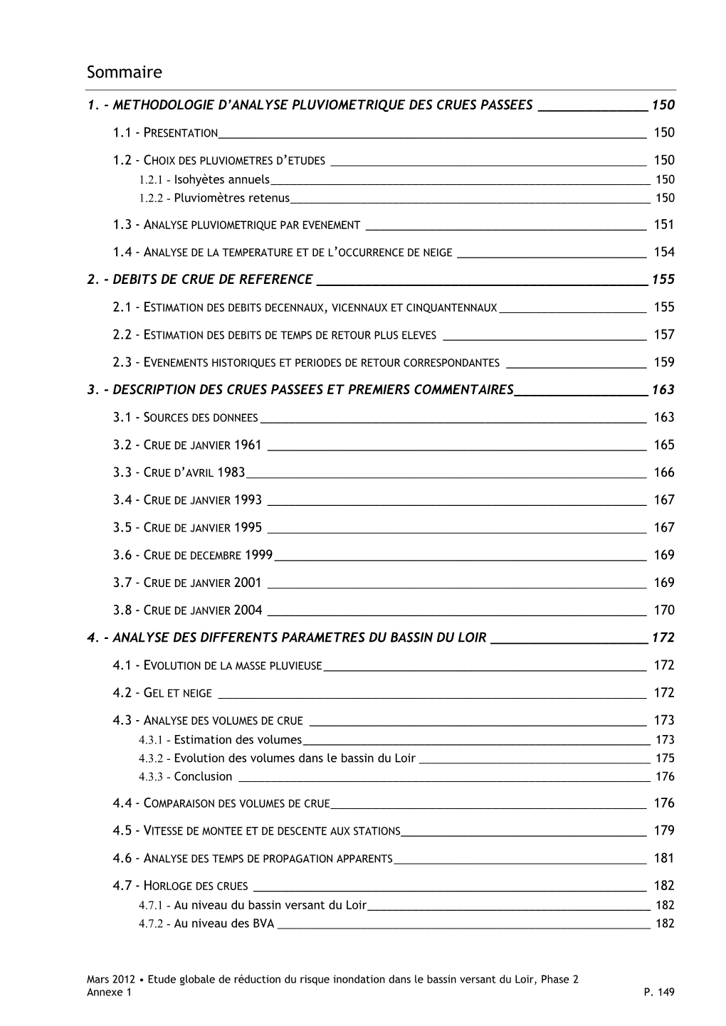 Etude Globale De Réduction Du Risque Inondation Dans Le Bassin Versant Du Loir, Phase 2 Annexe 1 P