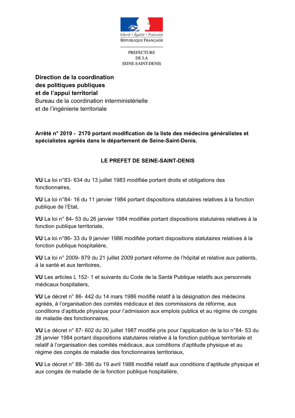 La Liste Des Médecins Agréés De Seine-Saint- Denis