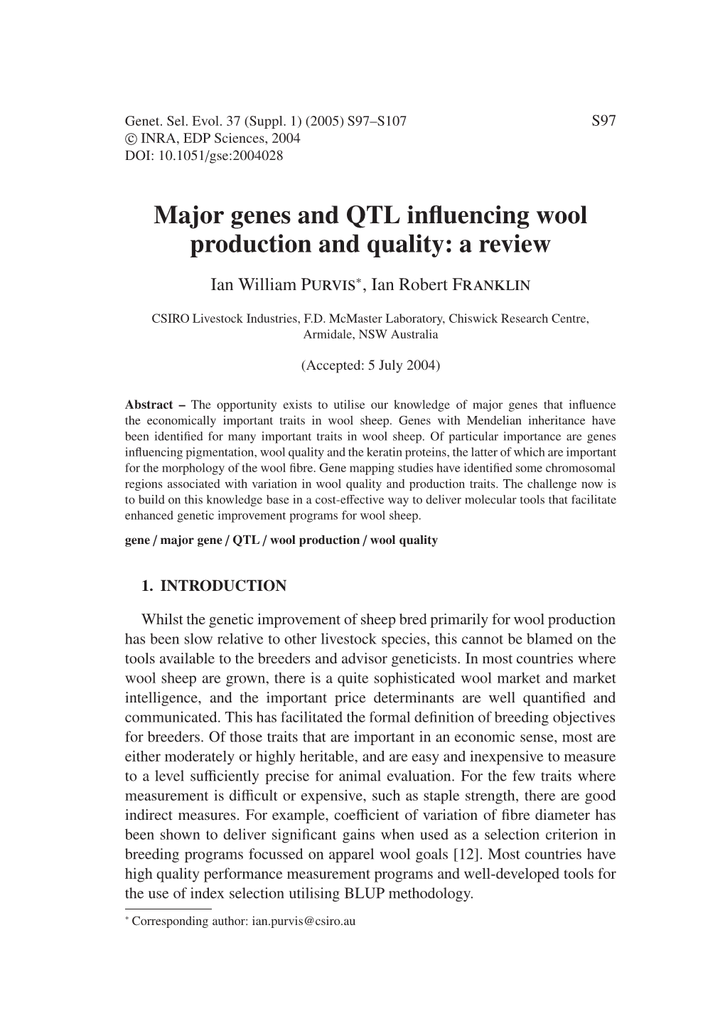 Major Genes and QTL Influencing Wool Production and Quality: a Review