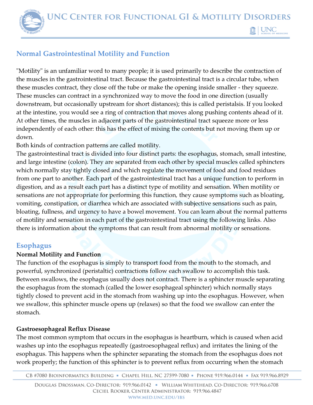 Normal Gastrointestinal Motility and Function Esophagus