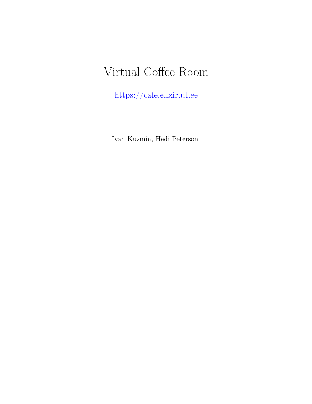 Virtual Coffee Room