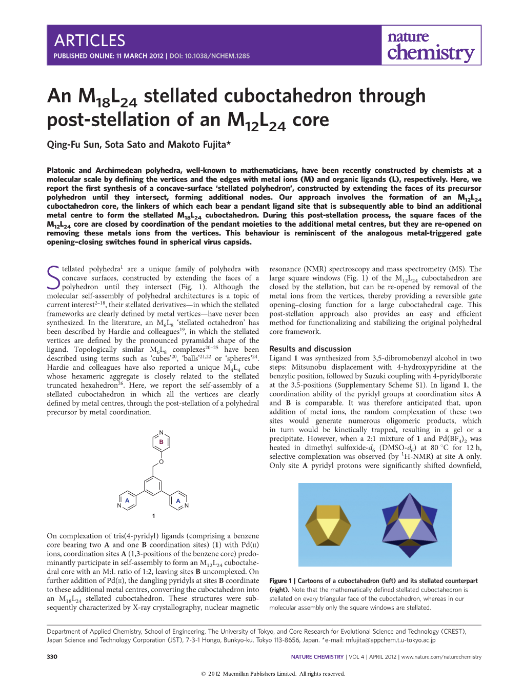 Stellated Cuboctahedron Through Post-Stellation of an M<Sub>