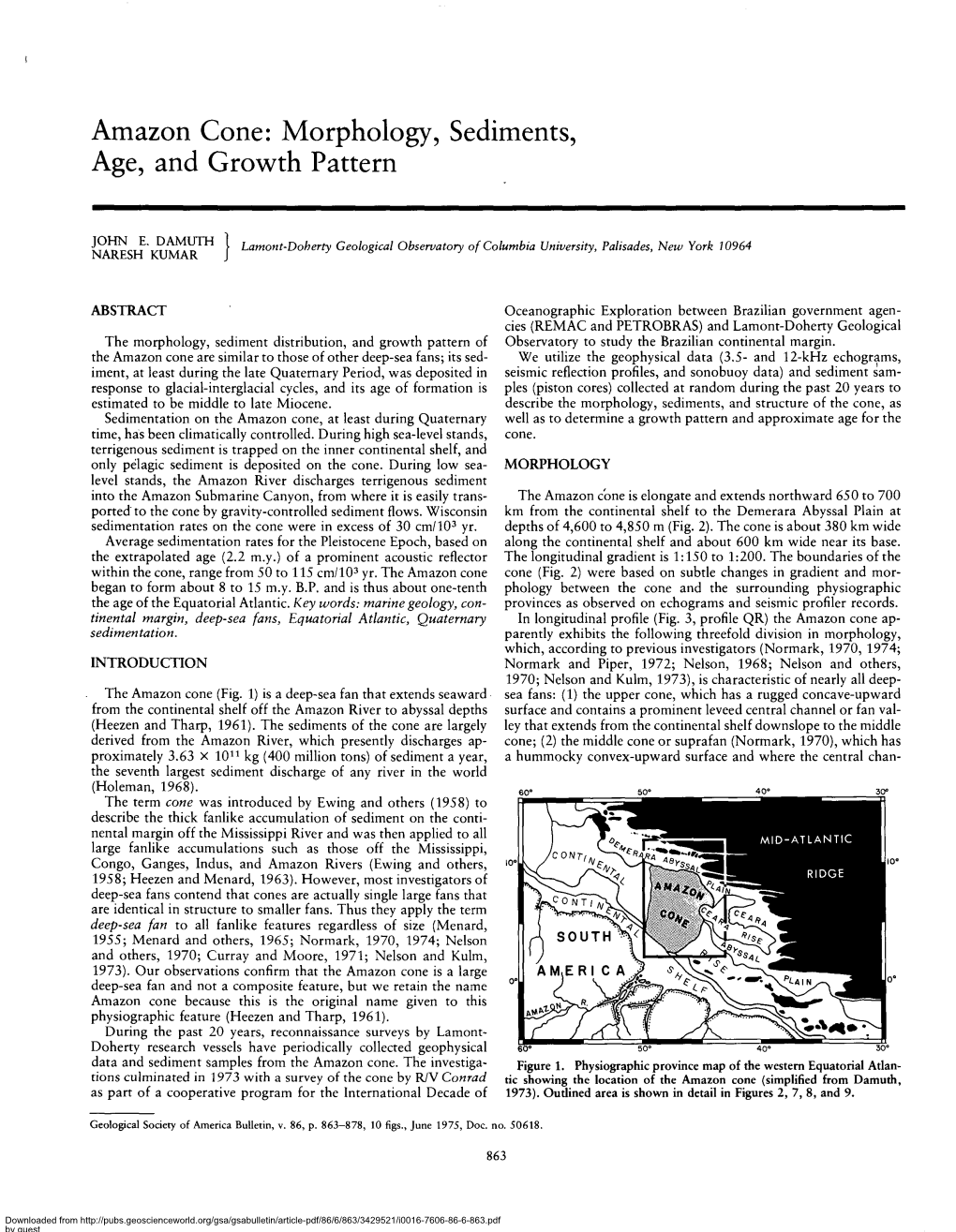 Amazon Cone: Morphology, Sediments, Age, and Growth Pattern