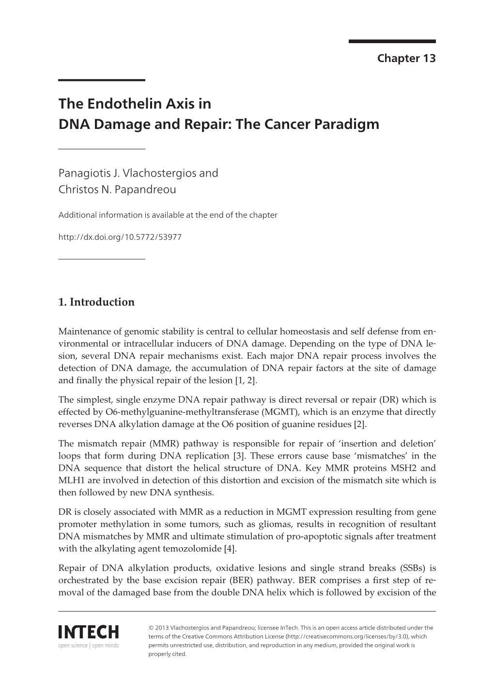 The Endothelin Axis in DNA Damage and Repair: the Cancer Paradigm
