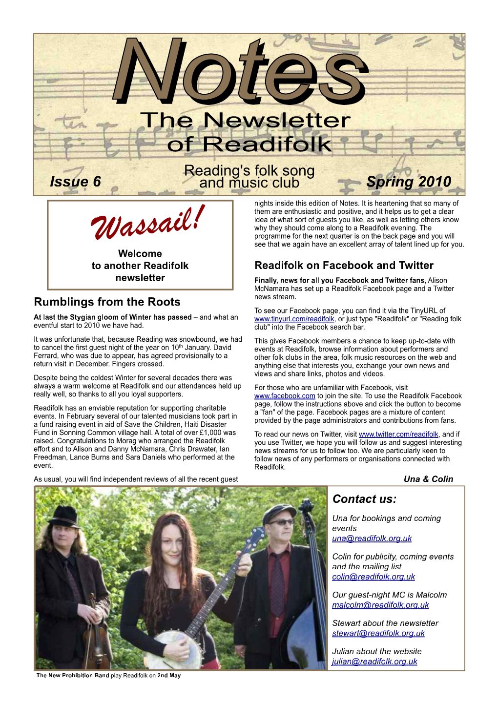 The Newsletter of Readifolk