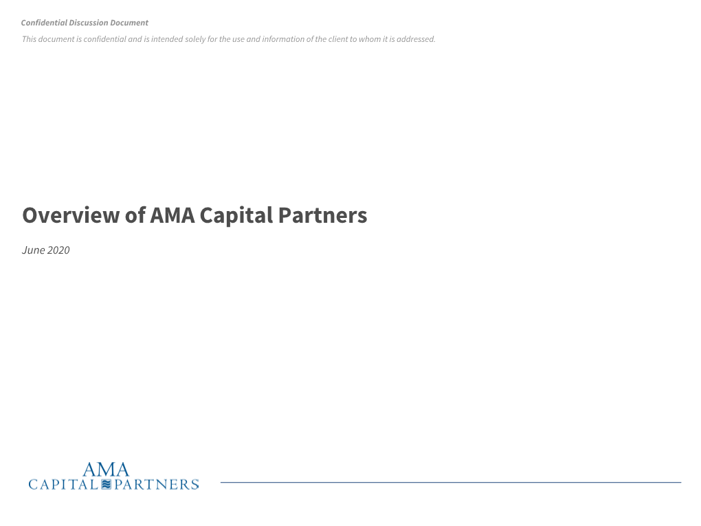 Overview of AMA Capital Partners