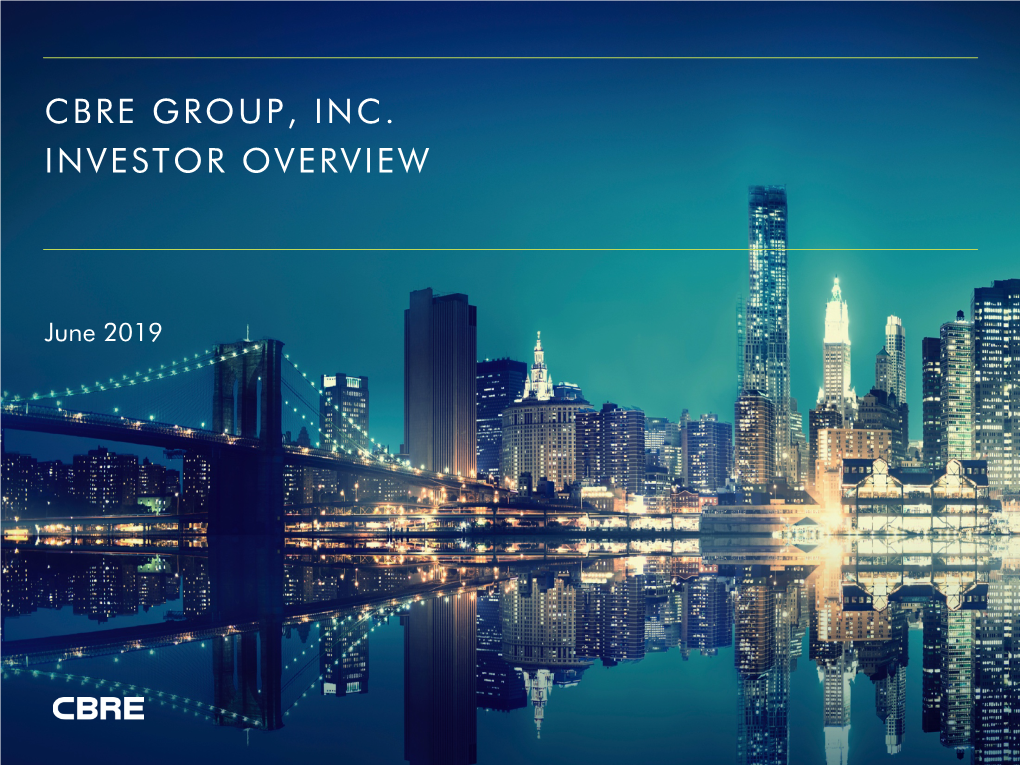 Cbre Group, Inc. Investor Overview
