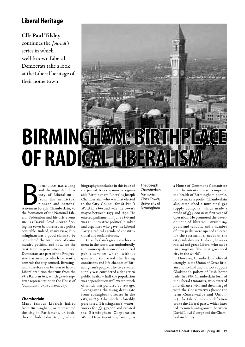 Birmingham: Birthplace of Radical Liberalism