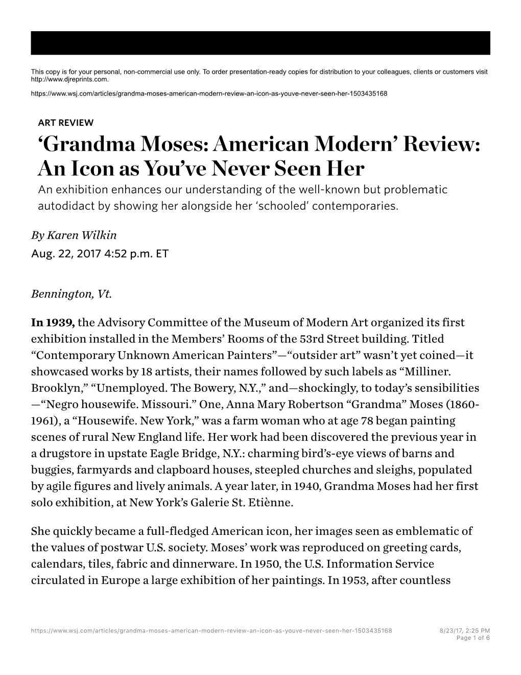 'Grandma Moses: American Modern' Review: an Icon As You've Never Seen