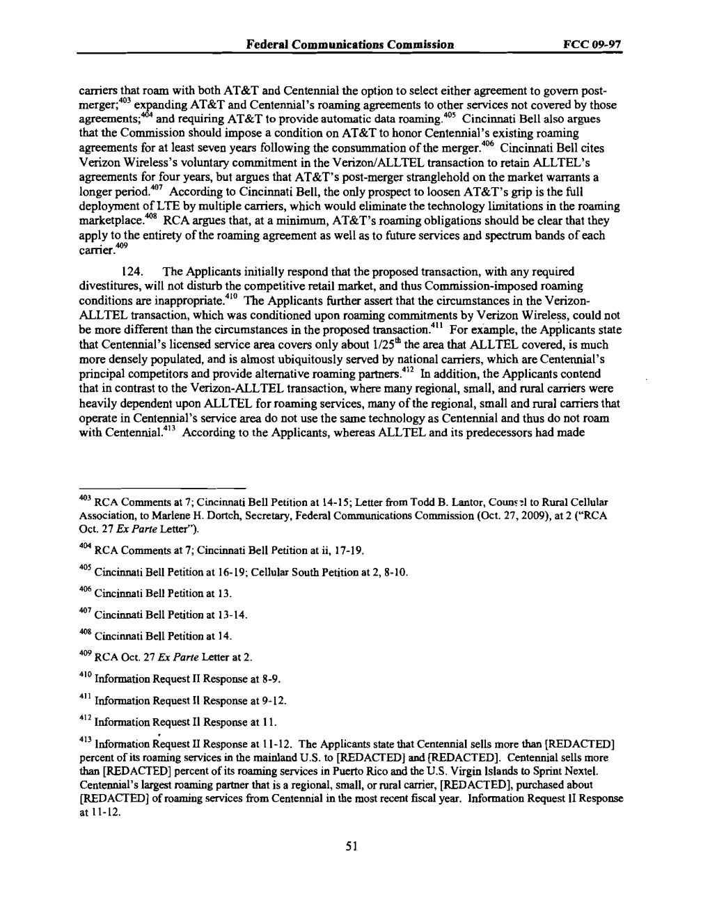 Federal Communications Commission FCC 09-97 Carriers That Roam