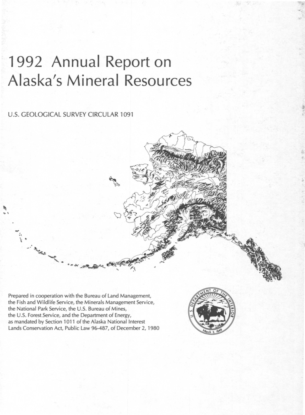 1992 Annual Report on Alaska's Mineral Resources
