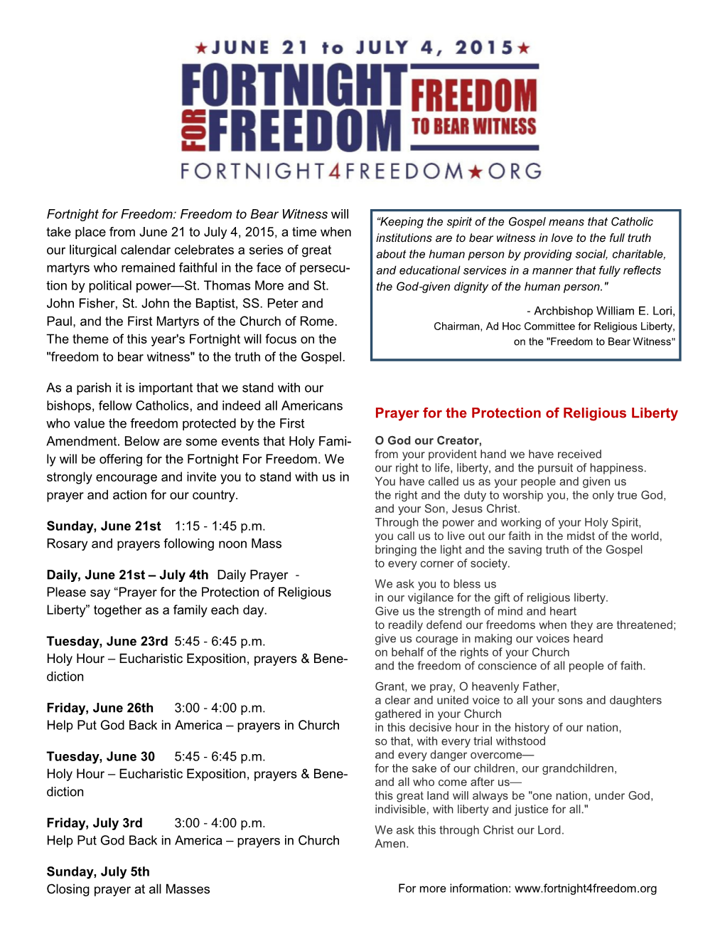 Fortnight for Freedom Schedule.Pub