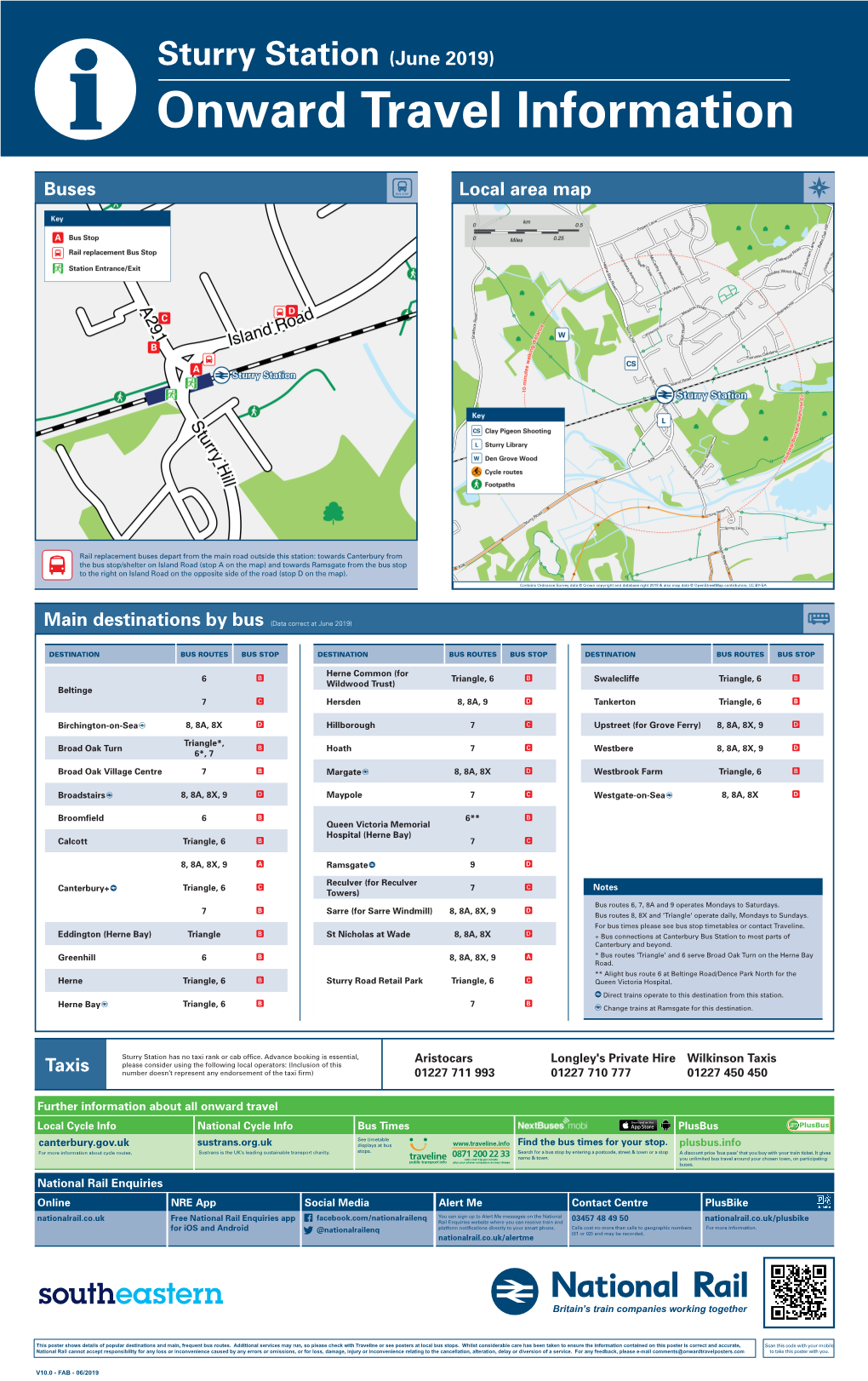 Sturry Station (June 2019) I Onward Travel Information Buses Local Area Map