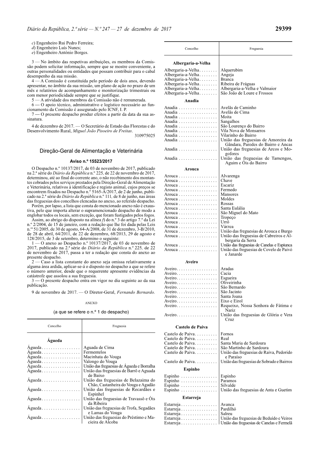 Aviso Nº 15523/2017, De 27 De Dezembro De 2017