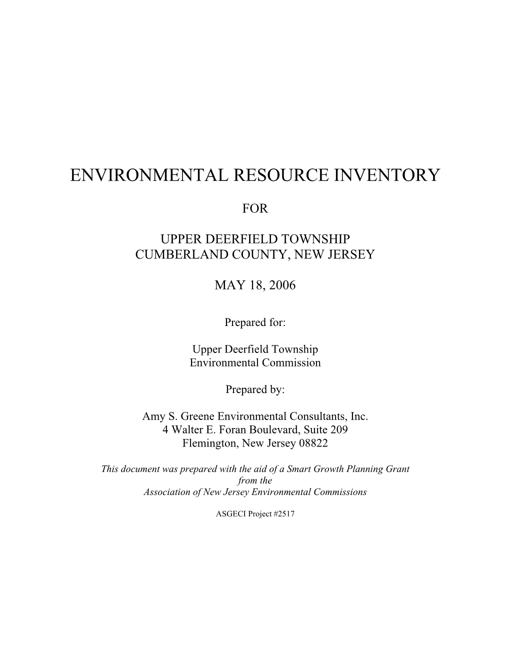 Environmental Resource Inventory