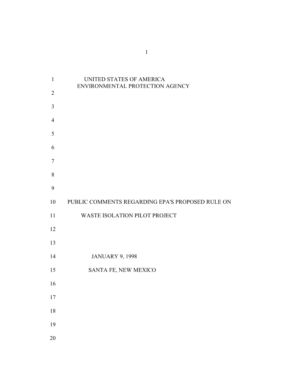 Public Hearing Transcripts from Santa Fe, NM (January 9, 1998) (PDF)