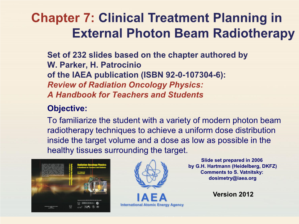 Clinical Treatment Planning in External Photon Beam Radiotherapy