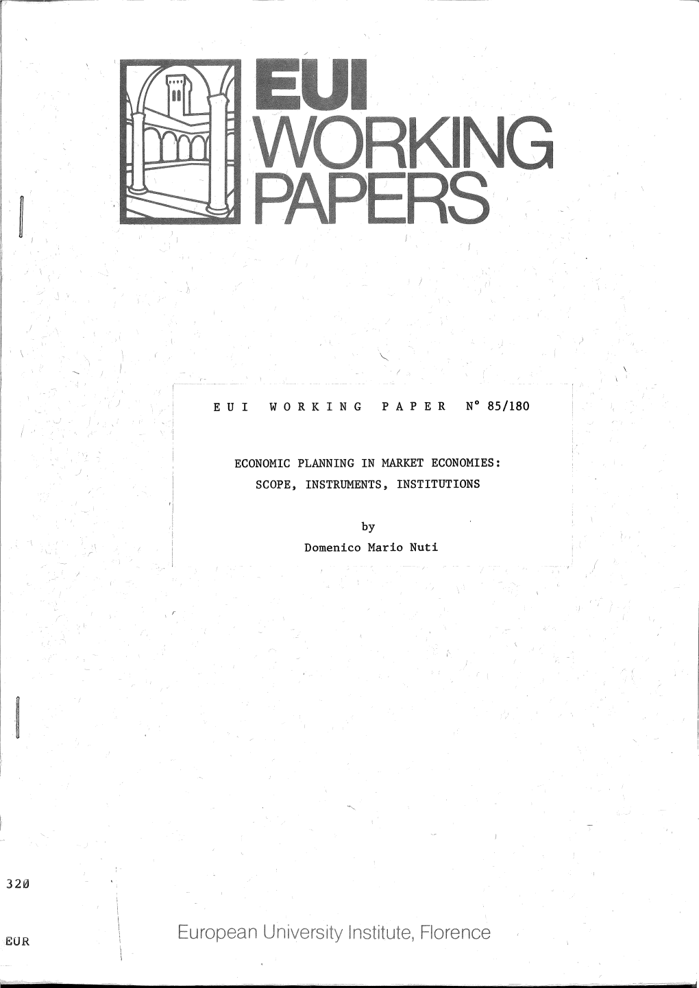 Economic Planning in Market Economies: Scope, Instruments, Institutions