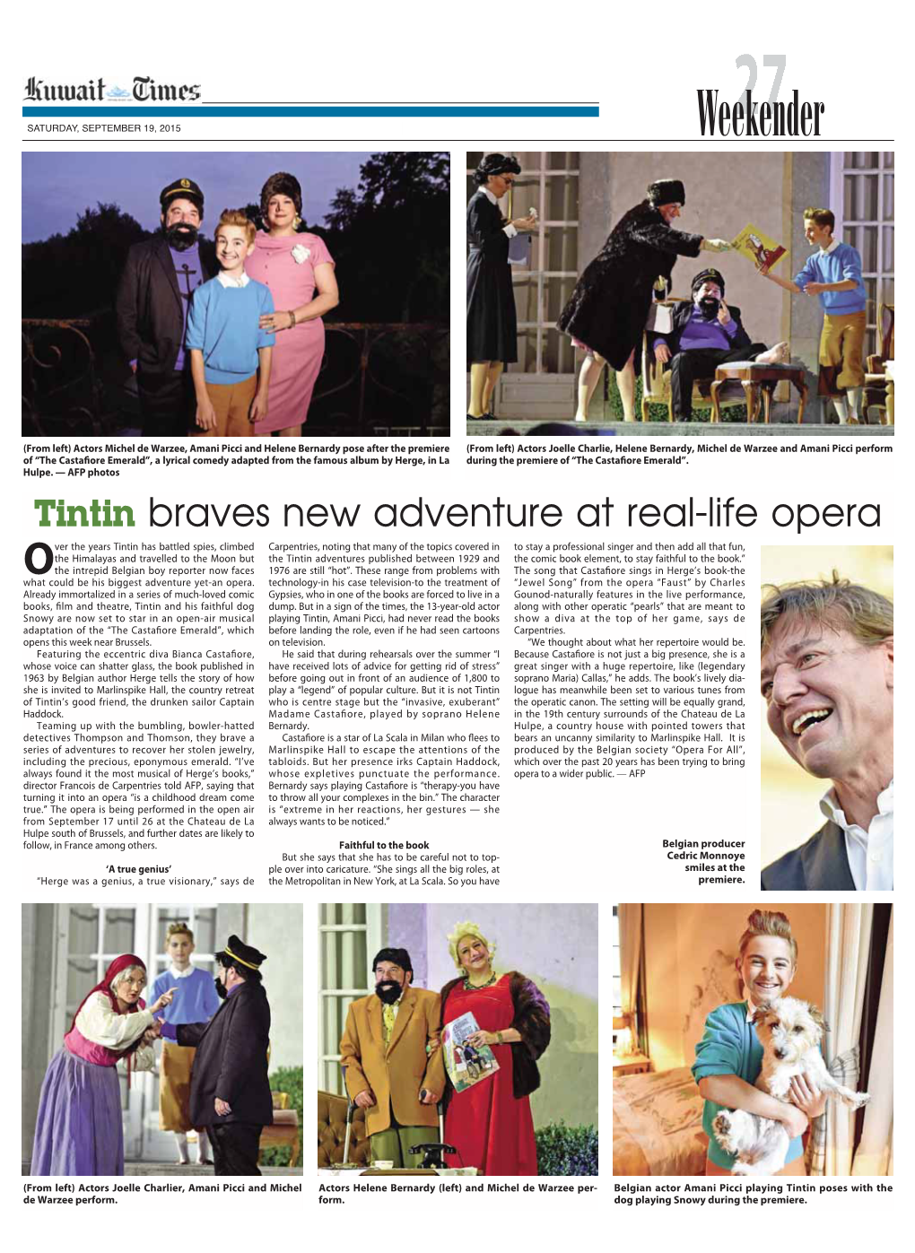 Tintin Braves New Adventure at Real-Life Opera
