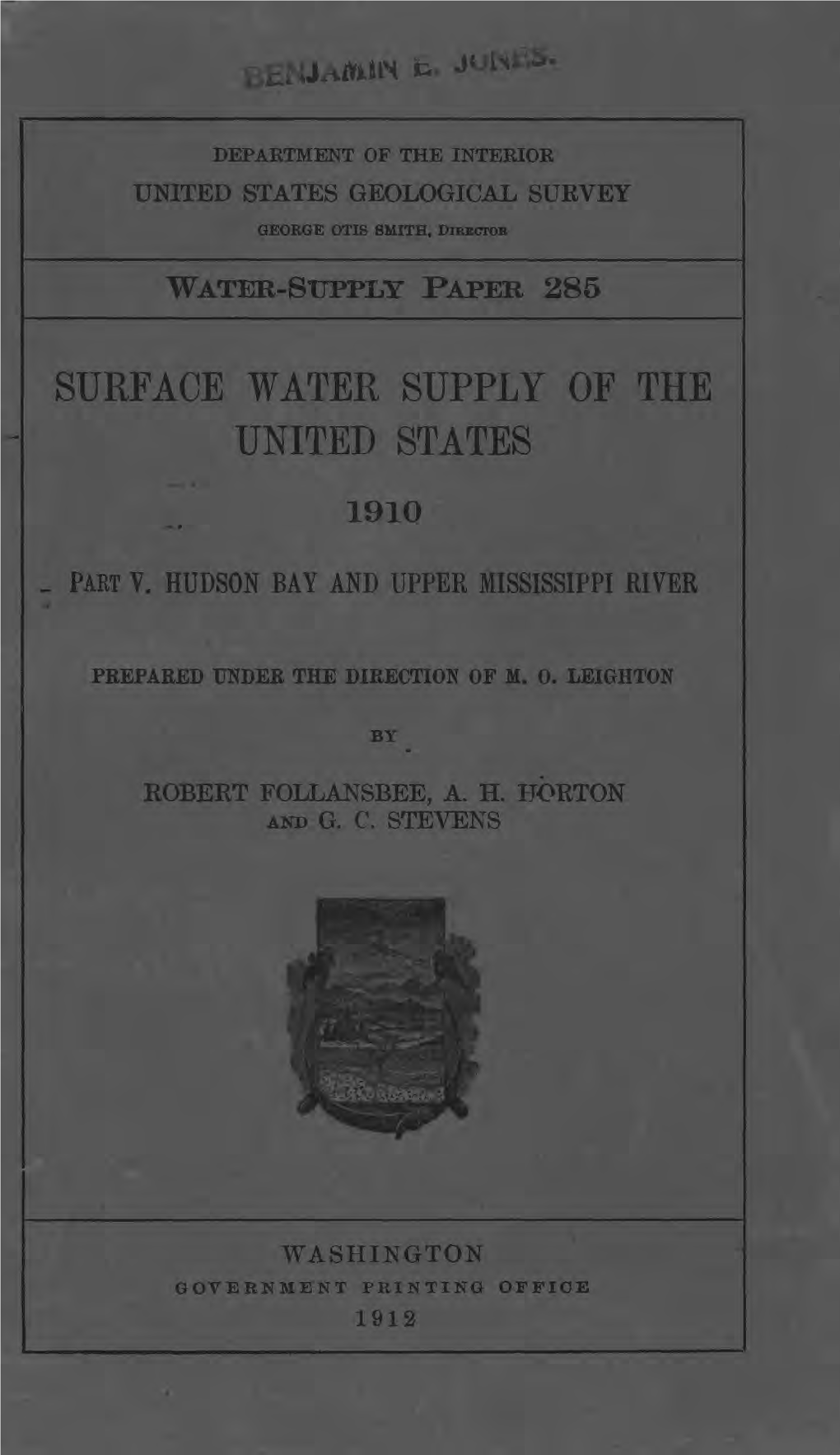 Surface Water Supply of the United States