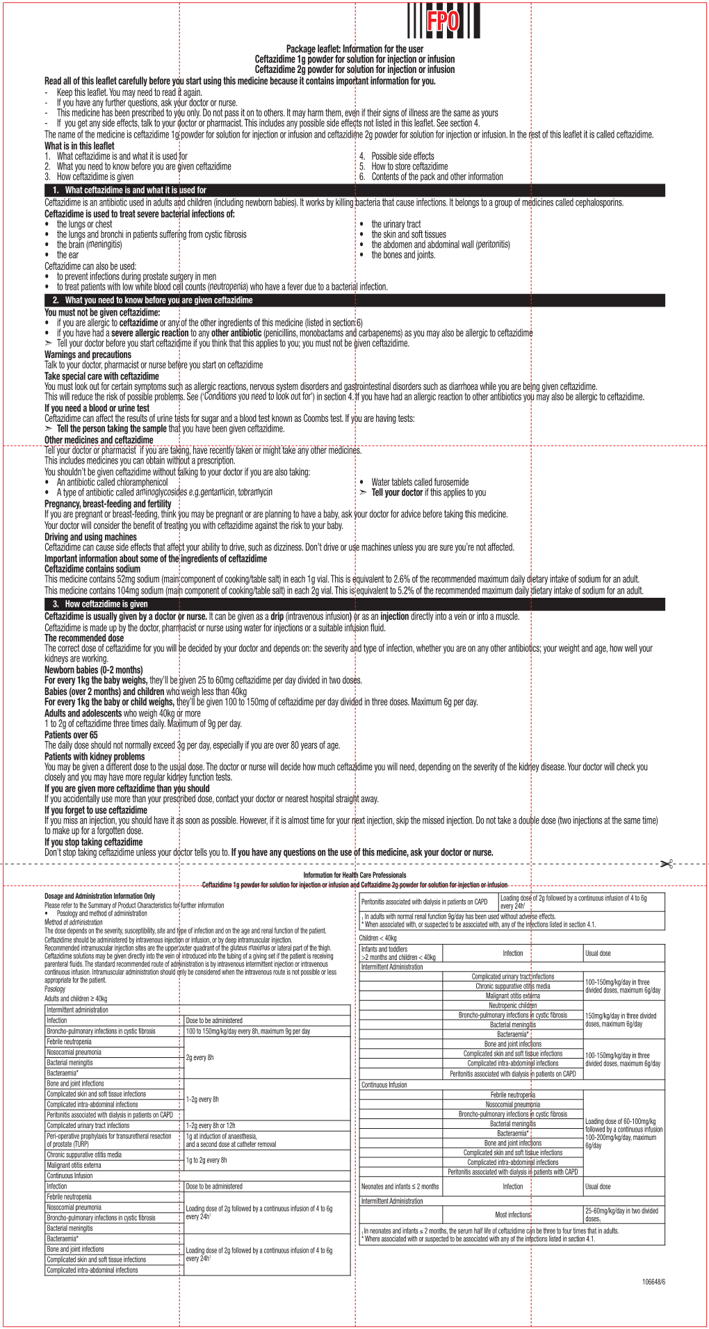 Package Leaflet: Information for the User Ceftazidime 1G Powder For