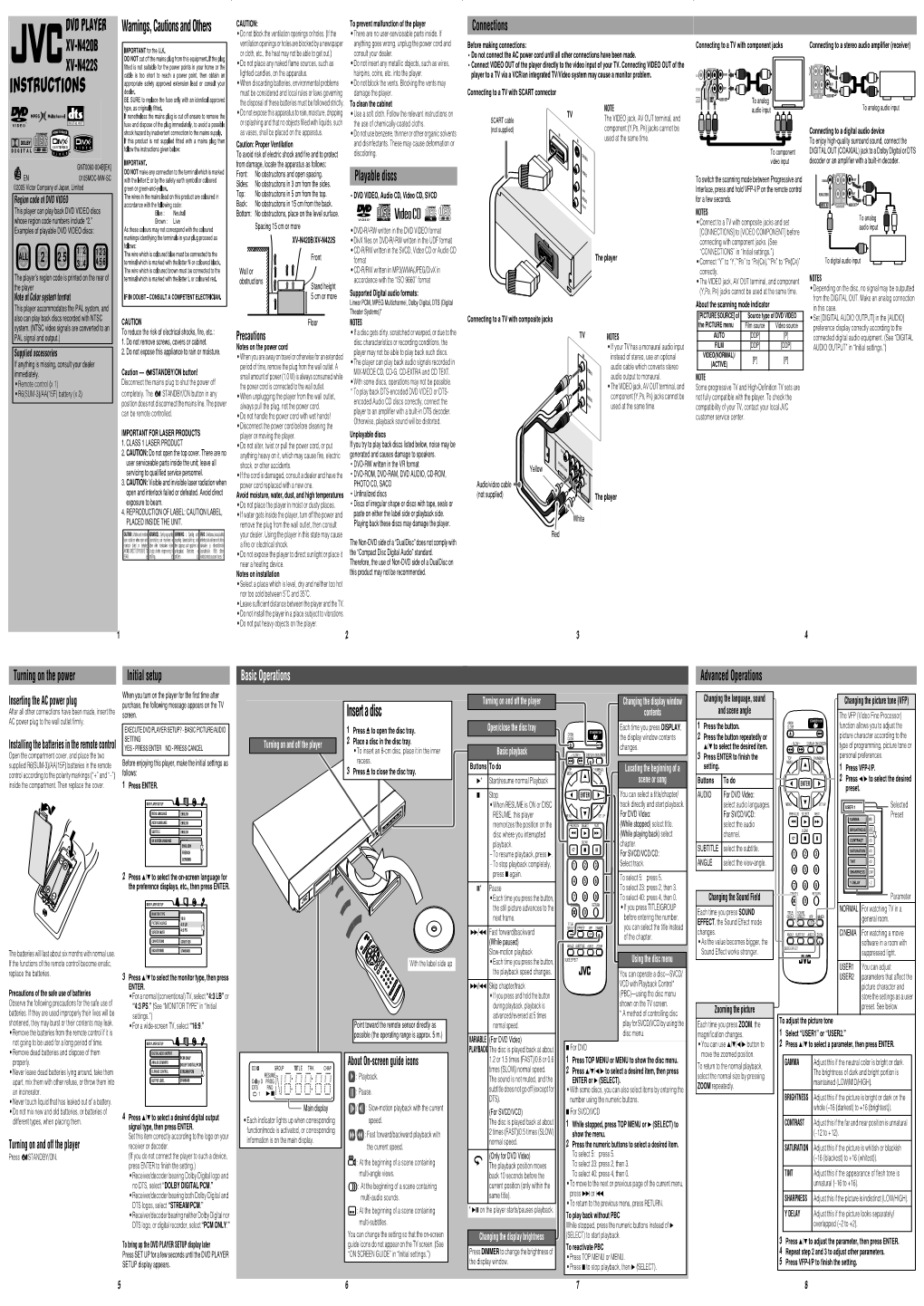 JVC XV-N422 User Guide Manual Operating Instruction