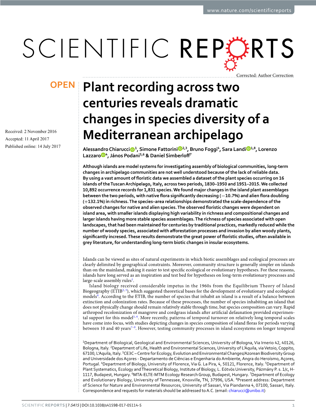 Plant Recording Across Two Centuries Reveals Dramatic Changes In